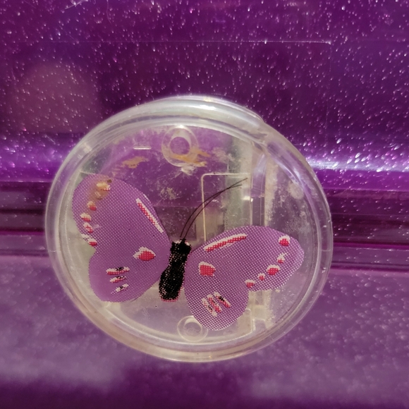 VINTAGE! CABOODLES 2622 Silver Glitter/Purple Makeup Train Case - Picture 2 of 9